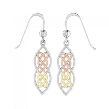 Celtic Knotwork Hearts Three Tone Earrings OTE121 - Jewelry